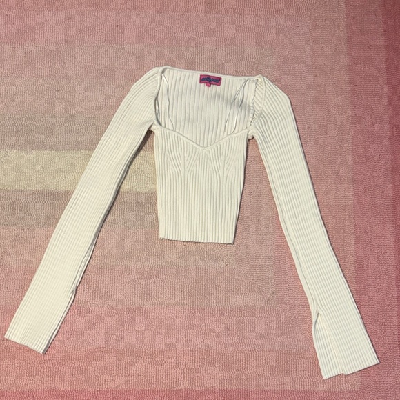 Edikted White Ribbed Crop Top - Picture 2 of 5